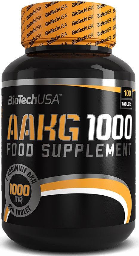 BioTechUSA AAKG 1000 - 100 Tablets Nitric Oxide Booster for Muscle Growth & Performance - Pre Workout Supplement for Gym & Athletic Training