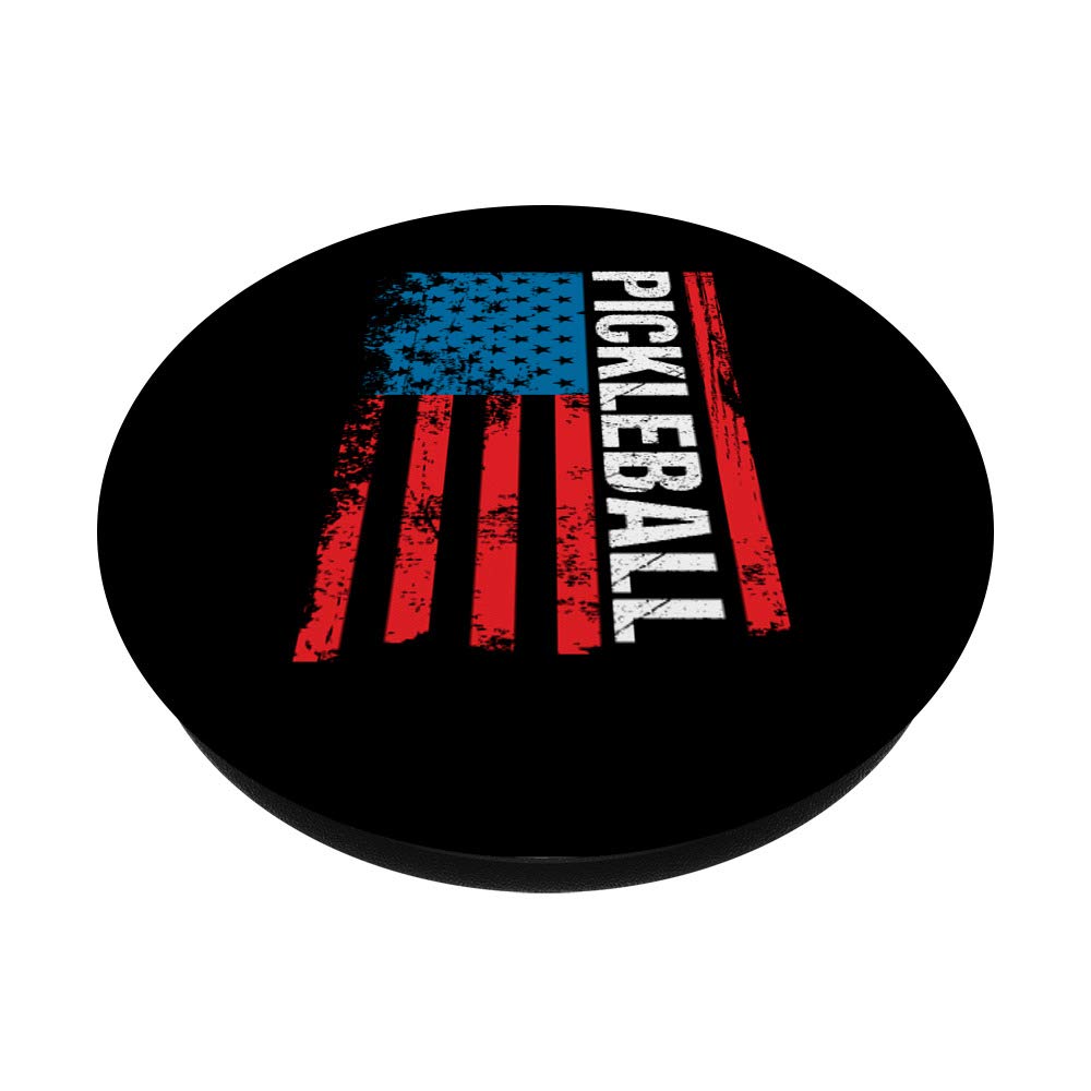USA Flag Pickleball Paddle - Funny Pickleball Player Gift with Dink PopSockets Grip & Stand for Phones & Tablets | Perfect for Pickleball Enthusiasts & Sports Fans