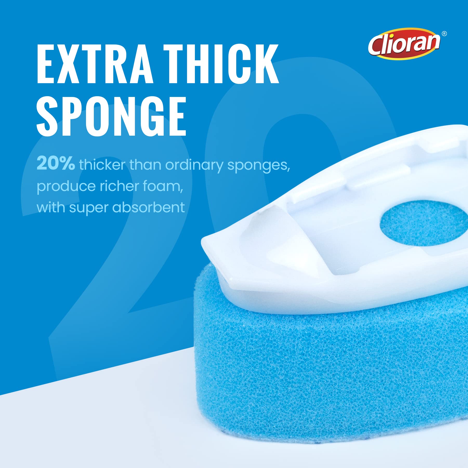 Scrub Dots Dishwand Refill Sponge Heads - 6 Pack Non-Scratch Dish Brush Replacement Heads with Soap Dispenser | Heavy Duty Dishwashing Pads for Kitchen Sink Cleaning | Perfect for Pots, Pans & Hard-to-Clean Dishes