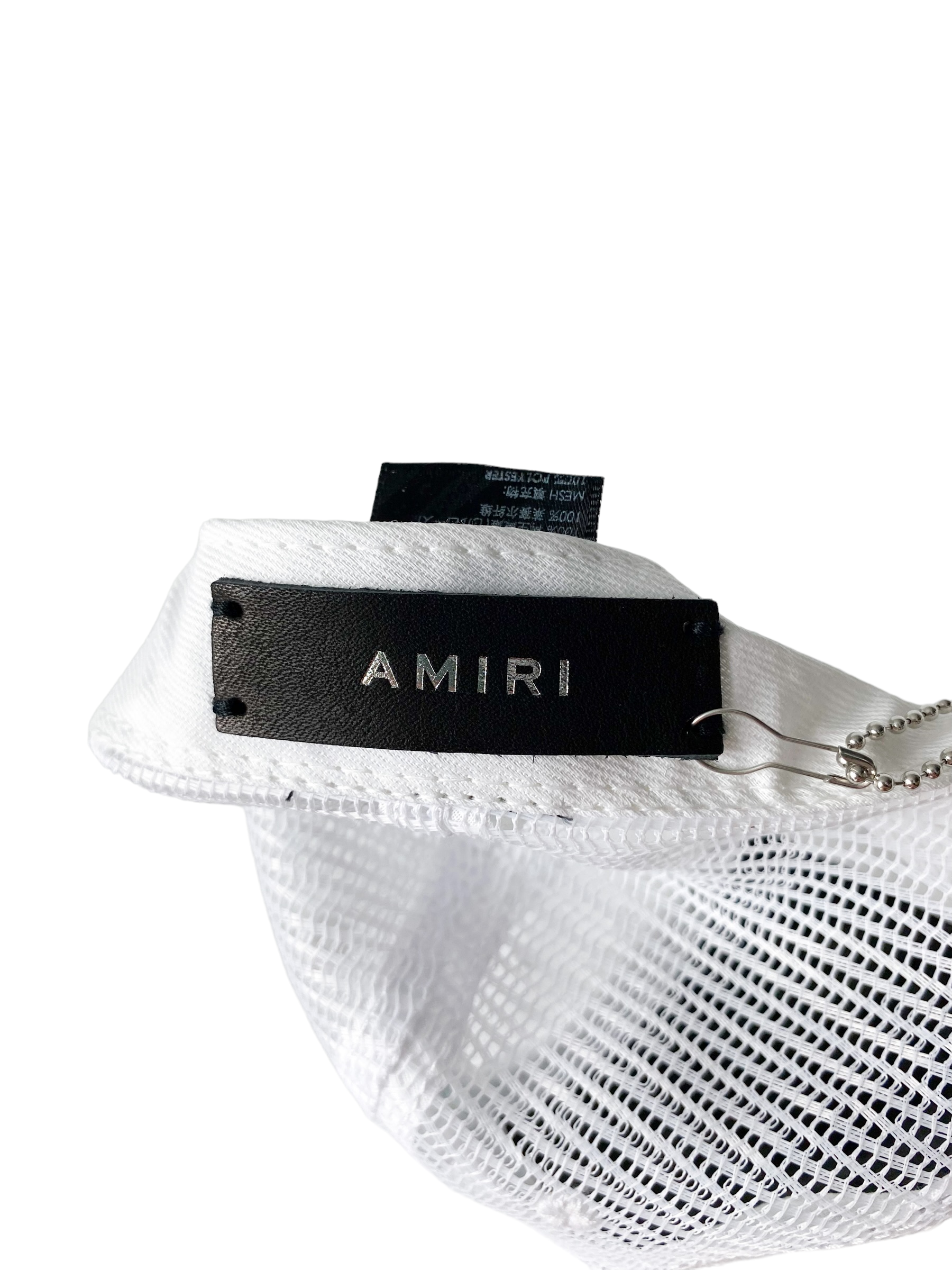 Amiri White MA Logo Paint Drip Trucker Hat - Stylish Baseball Cap for Men & Women - Perfect for Streetwear, Casual Outfits & Summer Fashion