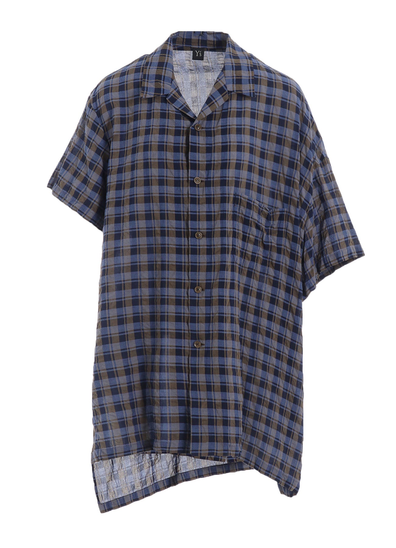 Stylish Cotton Cupro Mini Plaid Asymmetric Shirt for Women | Trendy Casual & Office Wear | Perfect for Layering and Everyday Outfits