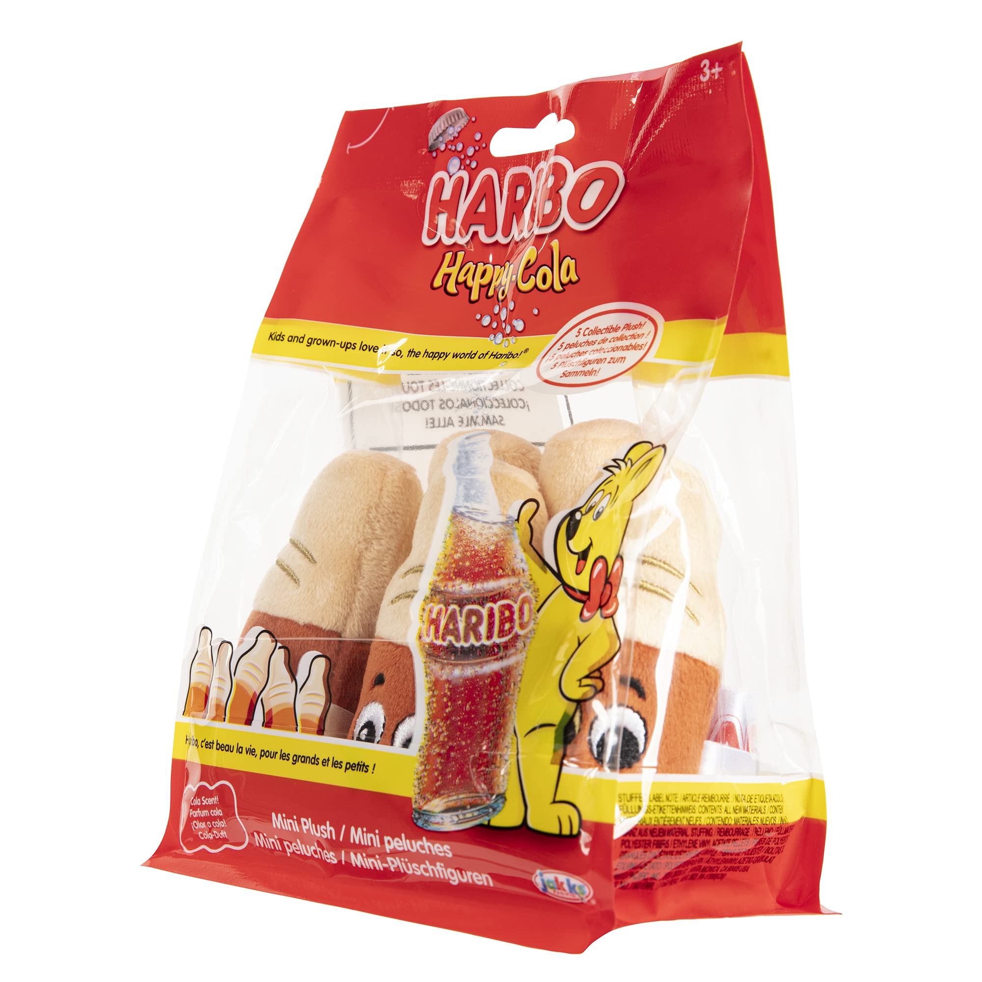 Haribo Happy Cola 5-Pack Mini Plush Toys - Soft Stuffed Collectibles for Kids, Gift Ideas & Party Favors - Perfect for Birthday Gifts, Carnival Prizes & Home Decor
