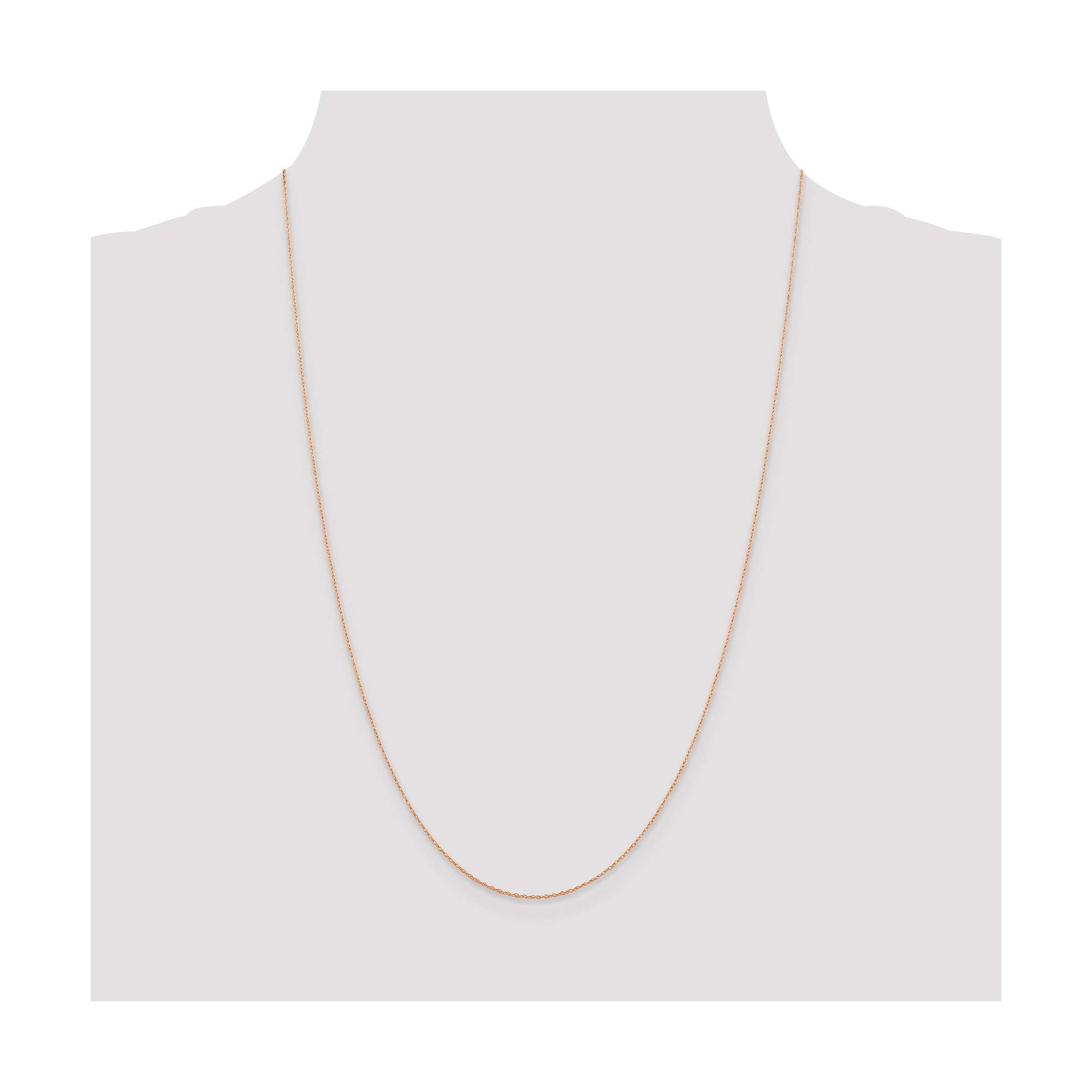 14K Rose Gold 0.5mm Cable Rope Chain Necklace - 18 Inch Dainty Jewelry for Women - Perfect for Layering, Gift Giving & Everyday Wear