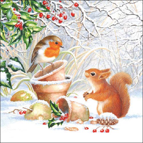 Premium Winter-Themed Picture Paper Cocktail Napkins - Pack of 20 - Perfect for Holiday Parties, Christmas Gatherings & Cozy Winter Celebrations