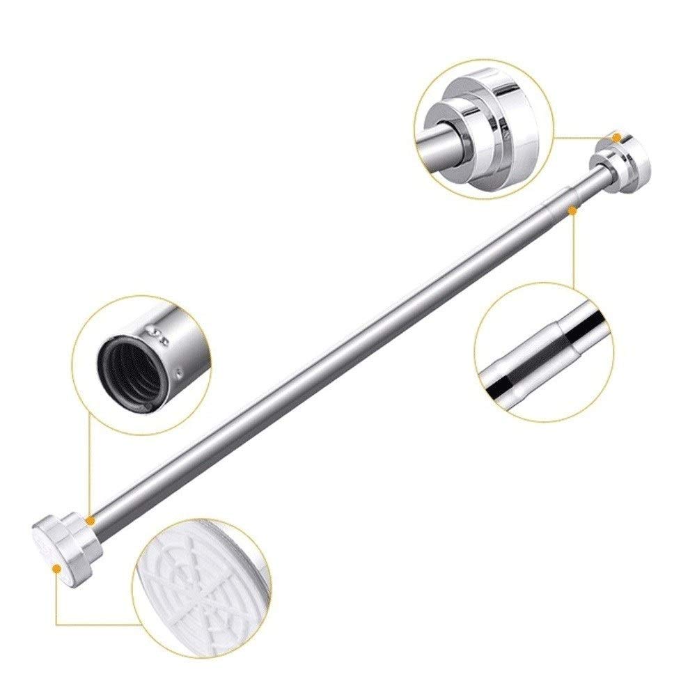 Stainless Steel Telescopic Shower Curtain Rod - Adjustable 43-79 Inches (110-200cm) for Bathroom, Shower & Closet - Heavy Duty Curtain Rail with Easy Installation - Perfect for Small Spaces & Home Organization