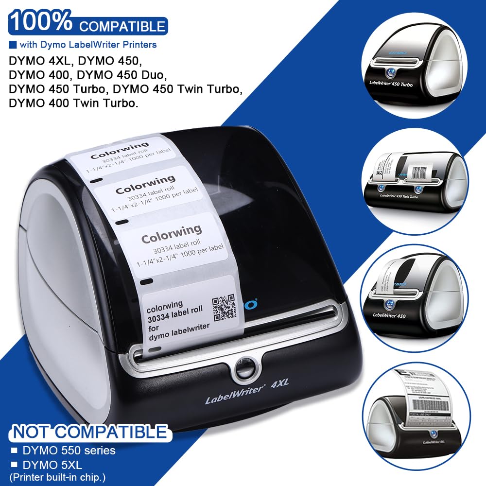 DYMO 30334 Compatible Thermal Labels (1-1/4