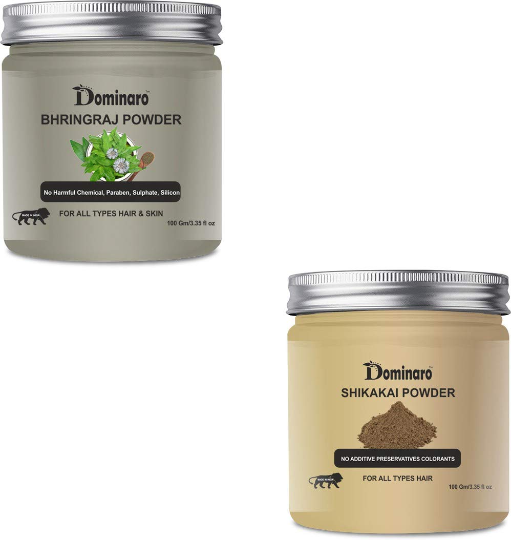 Dominaro Organic Bhringraj & Shikakai Powder - Hair & Skin Care Combo (200g) for Natural Beauty