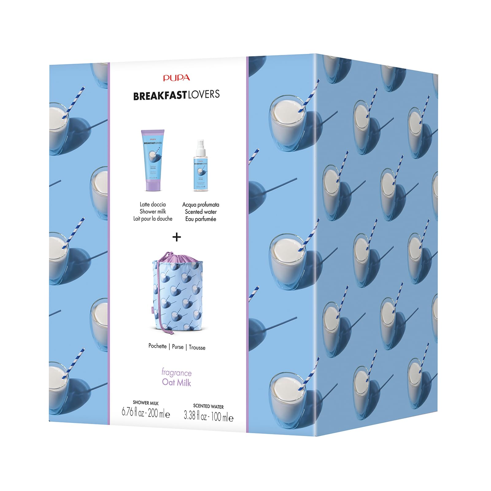 Pupa Milano Breakfast Lovers Gift Set - 3 Piece Oat Milk Body Care Collection with Hydrating Shower Milk, Scented Body Wash & Refreshing Body Mist | Perfect for Morning Routine, Skin Hydration & Self-Care Gifts