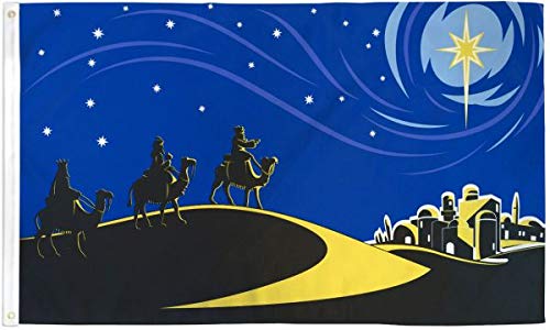 3x5ft Bethlehem Christmas Flag - Durable Polyester Indoor/Outdoor Holiday Decoration for Winter, Xmas & New Year - Perfect for Porch, Yard, Fireplace & Party Decor