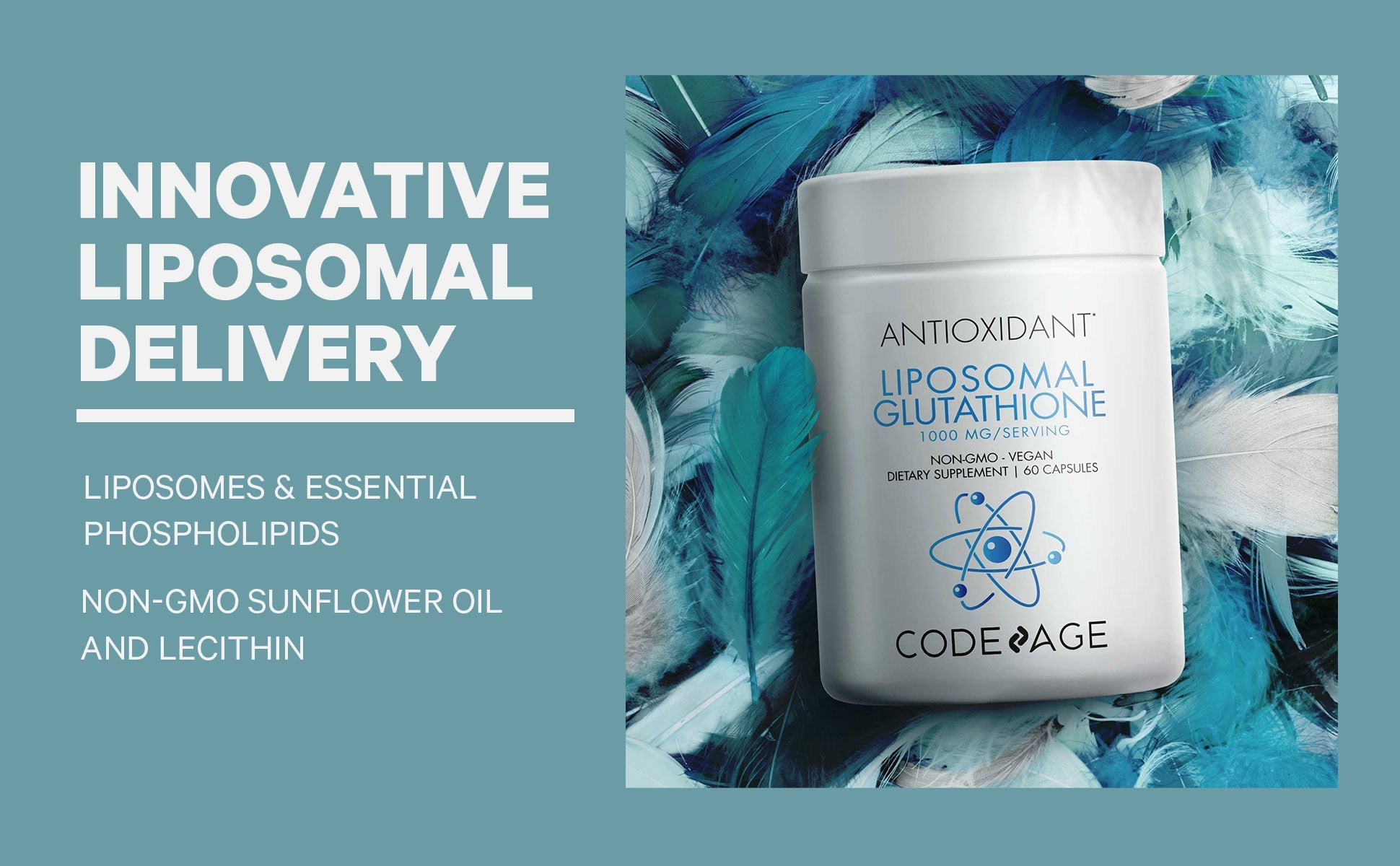 Codeage Liposomal Glutathione 1000mg - Premium Antioxidant Supplement for Immune Support & Detox - Supports Liver Health, Skin Radiance & Cellular Protection - Ideal for Daily Wellness & Active Lifestyle