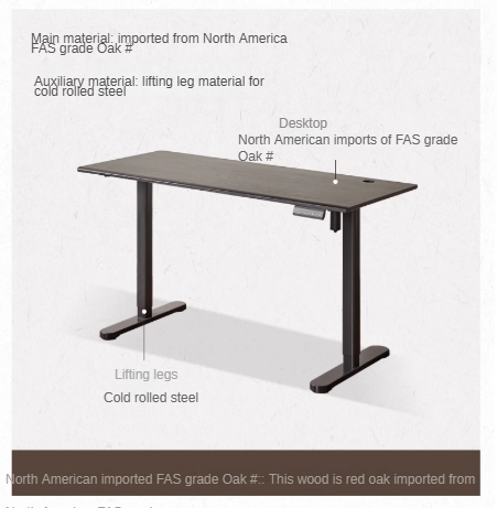 Solid Oak Wood Electric Height Adjustable Standing Desk - Ergonomic Home Office Desk for Work & Study
