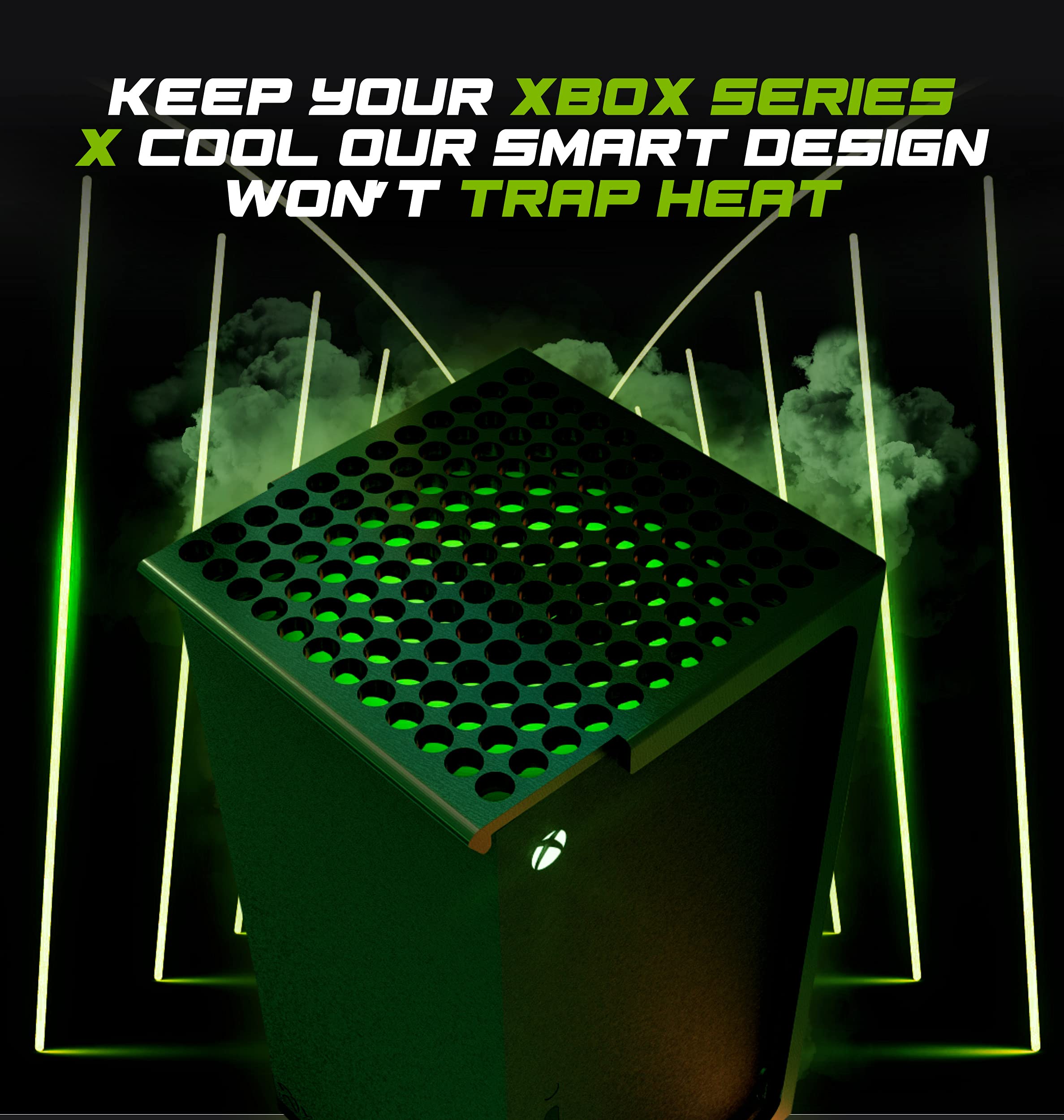 Xbox Series X Wall Mount with Controller Holder - Signature X Design, Black - UK Made - Perfect for Gaming Room Setup & Space Saving Organization