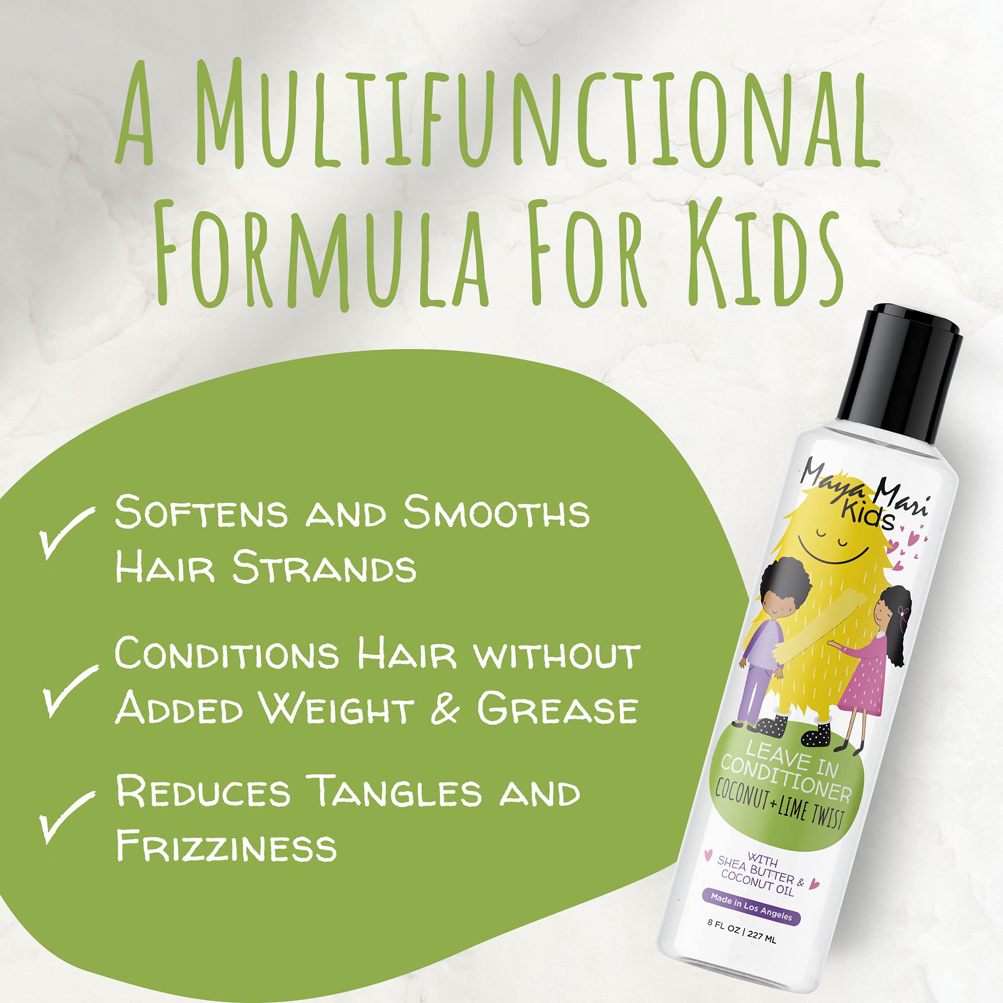 Kids Leave-In Conditioner & Curl Cream Set | Sulfate-Free Detangler & Smoothing Treatment for Curly Hair | USA-Made, Cruelty-Free Hair Care for Toddlers & Children | Perfect for Daily Hair Routine & Special Occasions