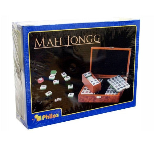 Premium Wooden Mah Jongg Set - Portable Tabletop Tile Game for 4 Players | Perfect for Family Game Nights, Parties & Traditional Chinese Entertainment