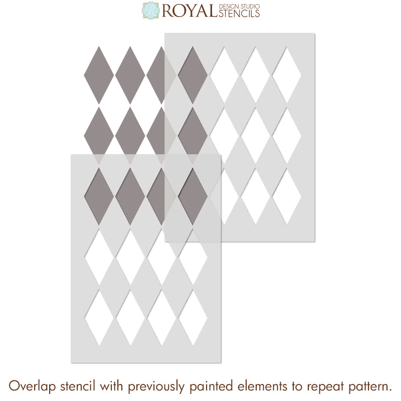 Harlequin Furniture Stencil - Reusable DIY Painting Template for Wood, Metal & Fabric - Perfect for Home Decor, Crafts & Upcycling Projects