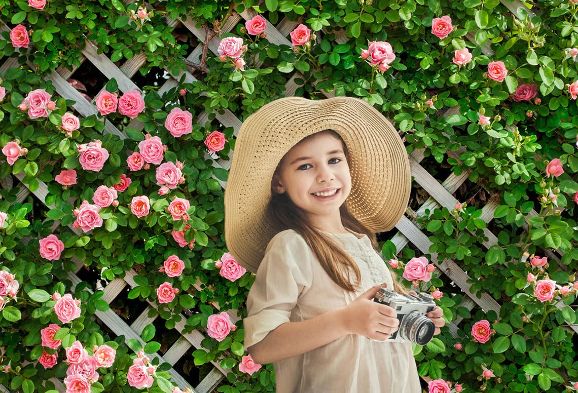 AIIKES 6x4FT Floral Photography Backdrop - Spring Flowers & Green Leaves Background for Wedding, Bridal, Baby Shower, Birthday Photo Booth & Studio Props (11-453) | Perfect for Indoor/Outdoor Events, Social Media Content & Professional Photography