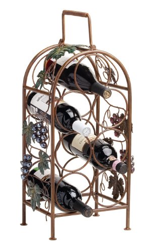 Twine Grapevine 7-Bottle Wine Rack - Rustic Wooden Wine Storage for Kitchen, Dining Room, or Bar Decor