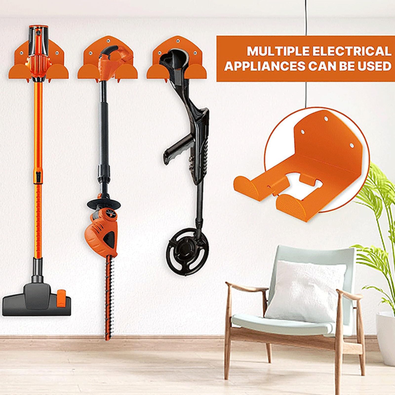 2 Pack Heavy Duty Garage Storage Hooks - Wall Mount Organizer for Ladders, Garden Tools & Hoses | Durable Garage Organization Solution for Home & Workshop Use