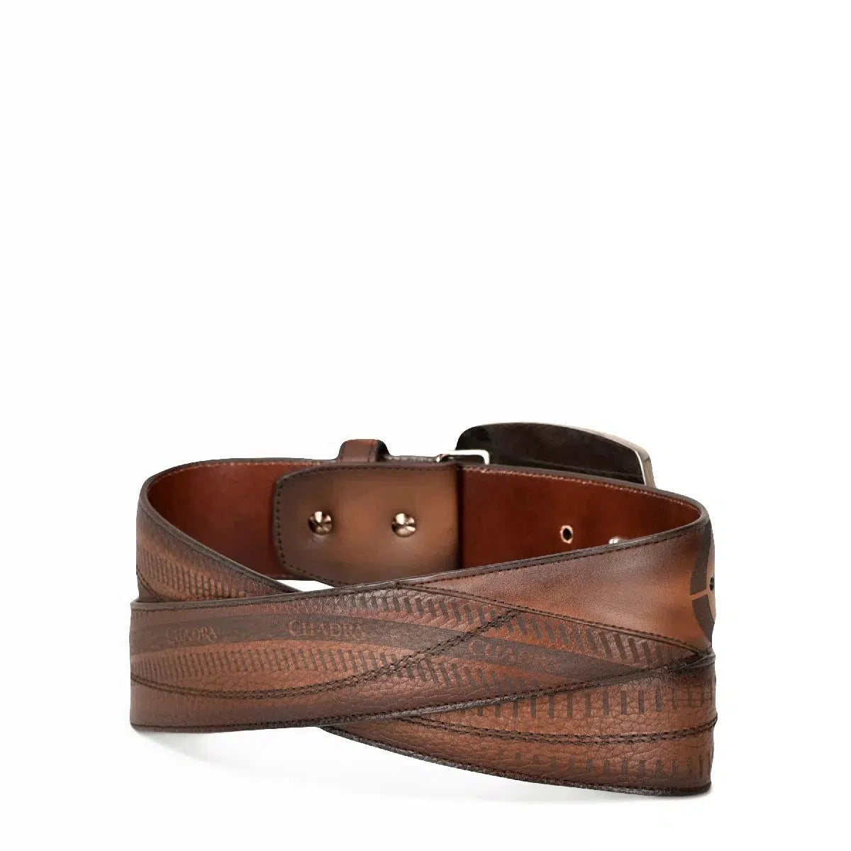 CV494RS Western Style Men's Leather Belt - Genuine Cowhide with Maple Design - Perfect for Cowboy Boots, Jeans & Casual Outfits