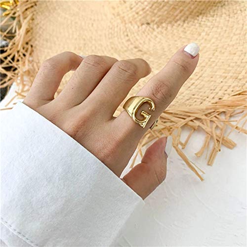 Stylish Silver & Gold Initial Letter Rings for Women - Bold Alphabet Jewelry Gift Set for Outfits, Singer Fans & Special Occasions