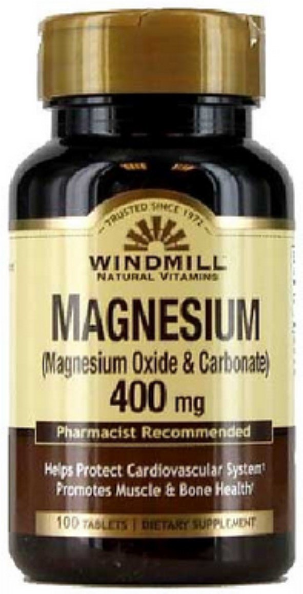 Windmill Magnesium Oxide 400 mg Tablets - 100 Count (Pack of 3) | High Absorption Magnesium Supplement for Muscle Relaxation, Sleep Support & Bone Health | Vegan, Non-GMO | Great for Athletes, Stress Relief & Daily Wellness