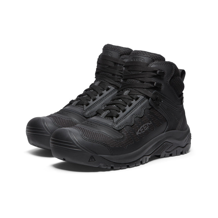 Men's Reno Waterproof Mid Soft Toe Work Boots - Black/Black | Durable & Comfortable for Construction, Hiking & Outdoor Work