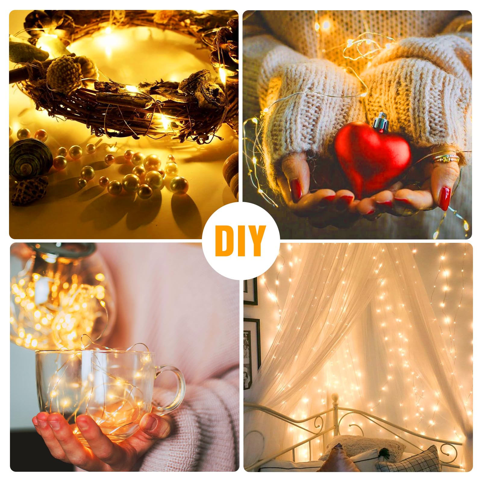 Onforu 16 Pack Battery Fairy Lights - 6.5ft 20 LED Waterproof String Lights for Wedding, Christmas & Home Decor