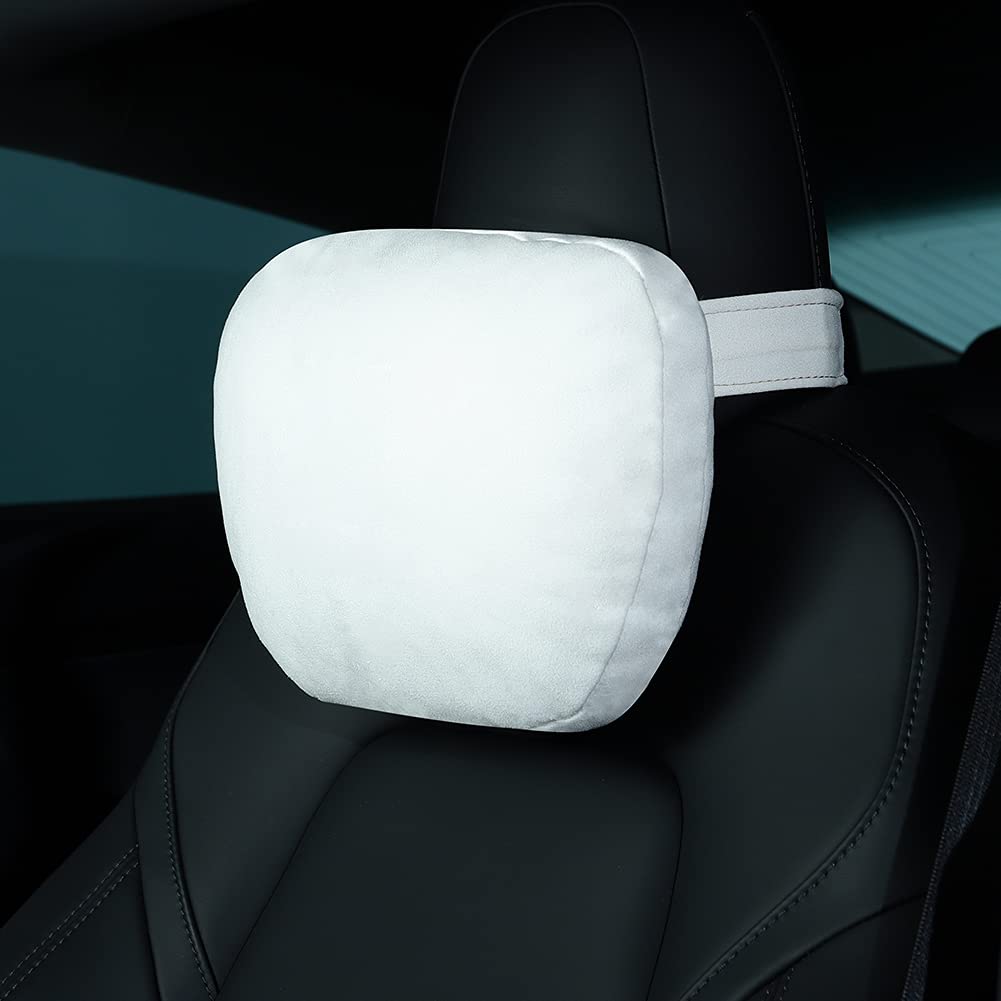 YONZEE Memory Foam Car Seat Headrest Pillow for Tesla Model 3 & Model Y - Ergonomic Neck Support for Long Drives & Road Trips - Perfect Travel Accessory for Comfortable Commuting