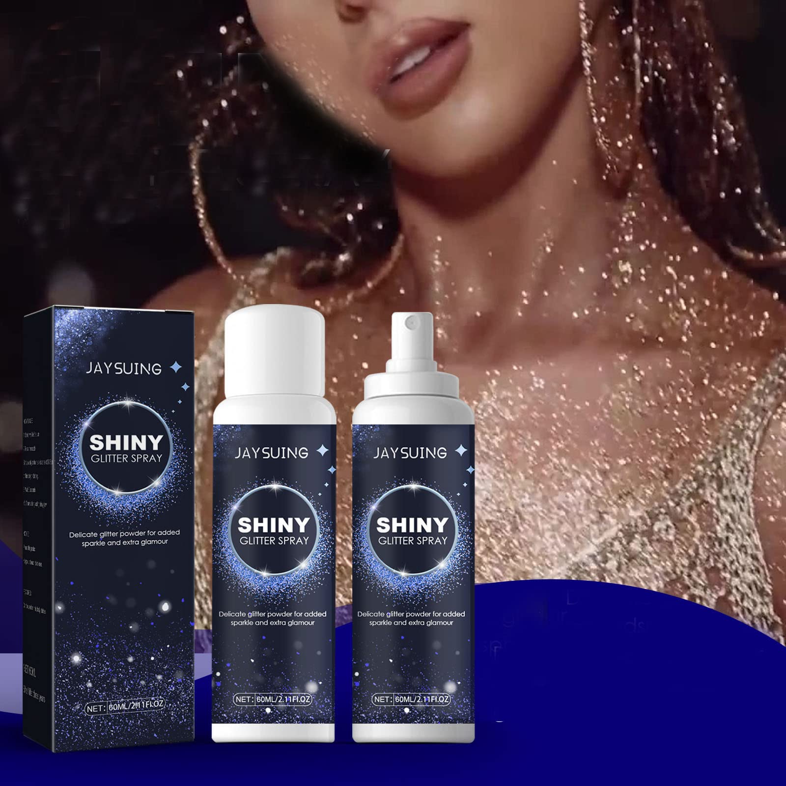 Holographic Glitter Spray for Hair & Body - Shimmering Glitter Powder Spray for Nightclub, Party & Stage Makeup - Safe for Skin, Clothes & Crafts (60ml) | Perfect for Festivals, Cosplay & DIY Projects