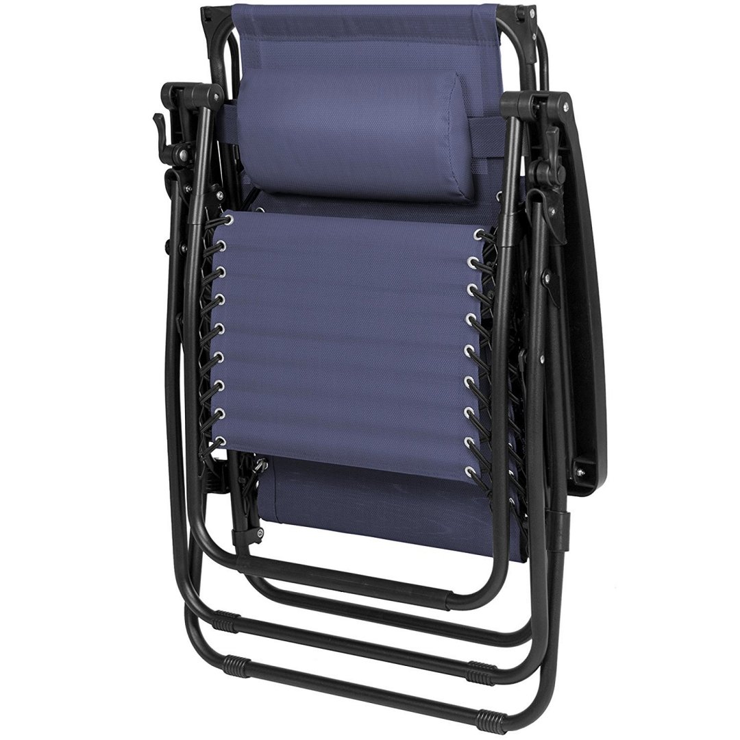 Koonlert14 Zero Gravity Lounge Chair - Adjustable Outdoor Recliner with Padded Headrest, Textilene Fabric & Sunshade Canopy - Perfect for Patio, Poolside & Backyard Relaxation (Navy Blue)