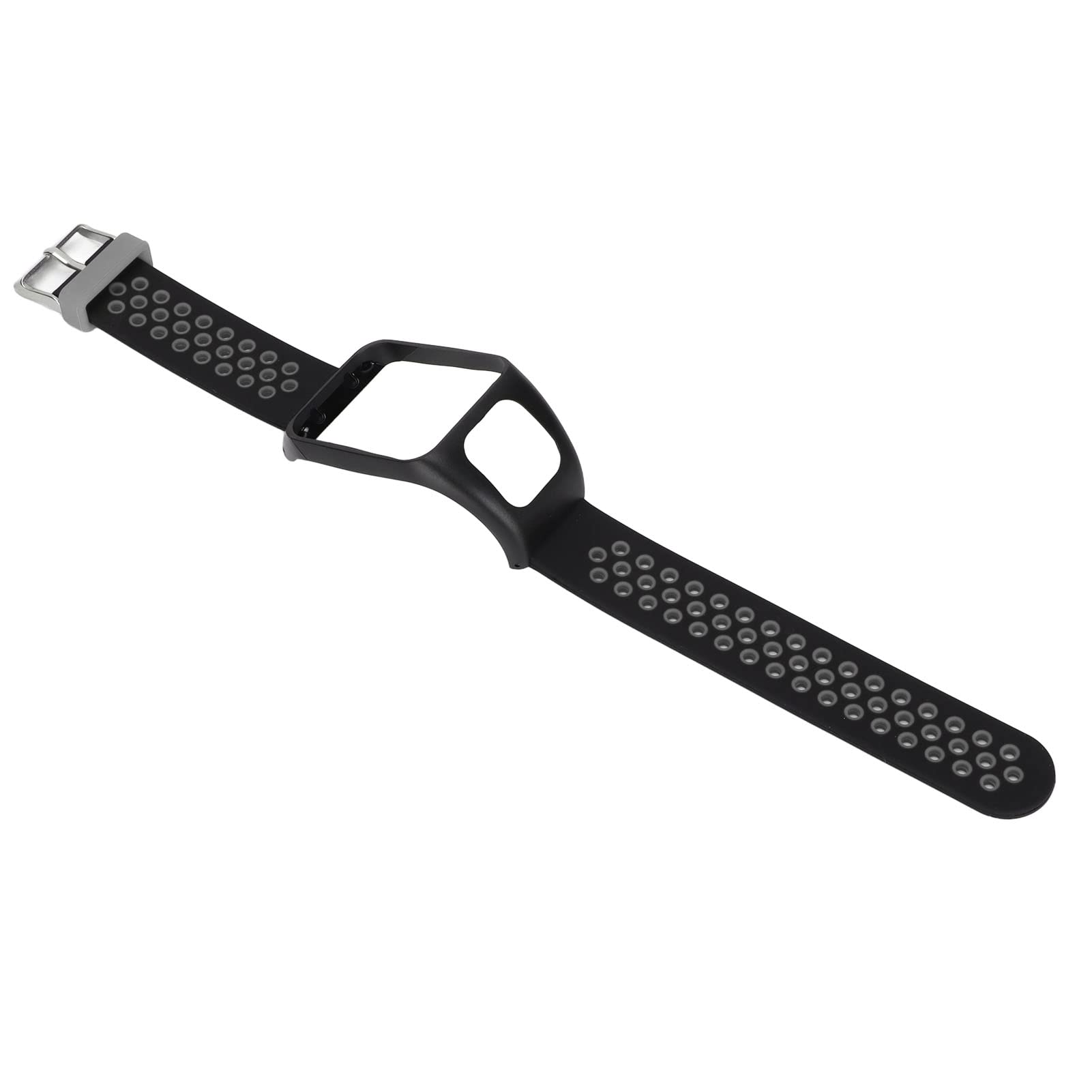 Dual Color Pin Buckle Smartwatch Band - Soft Silicone Wrist Watch Strap for Adventurer (Black & Gray) | Perfect for Outdoor Sports, Hiking & Daily Wear