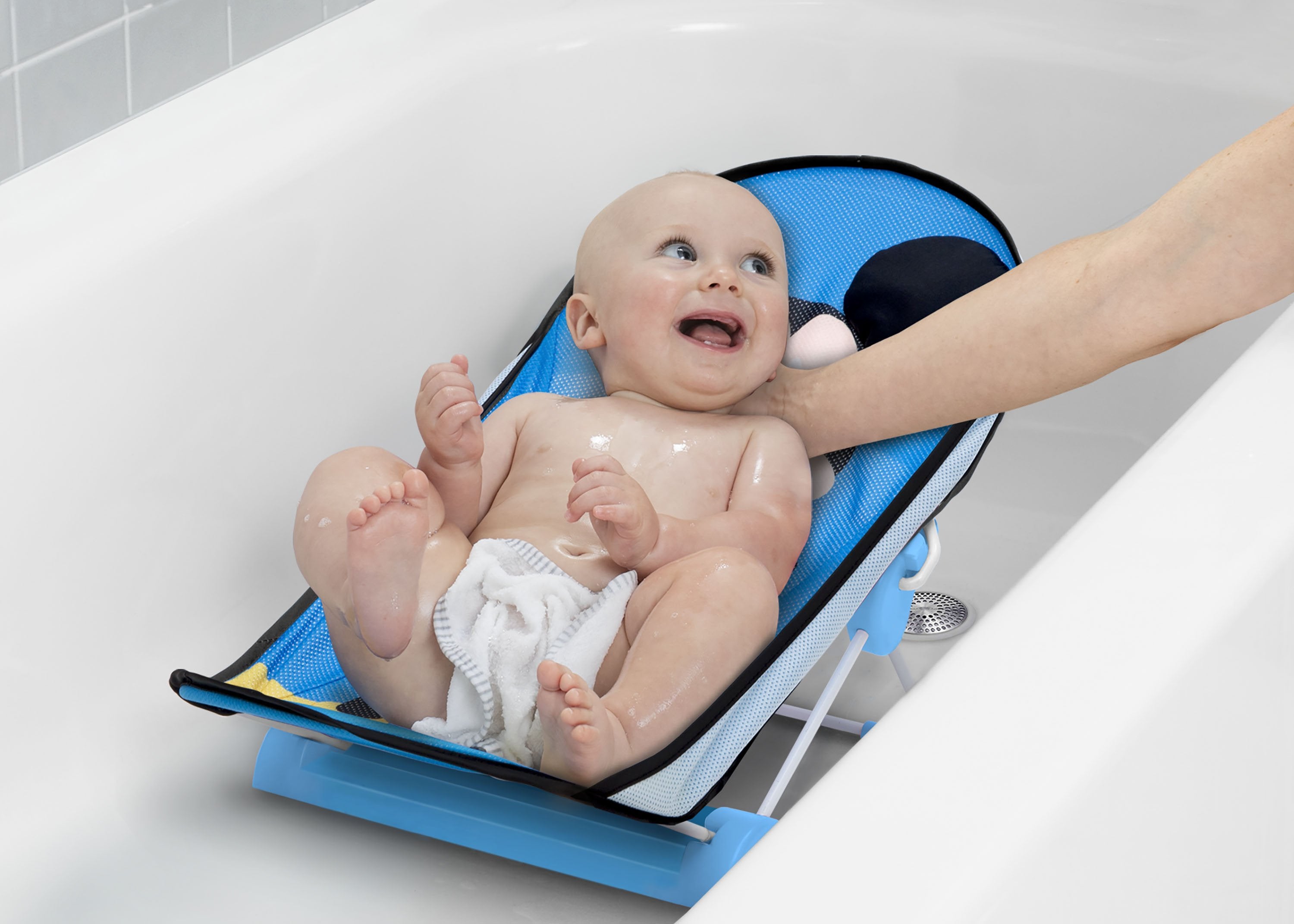 Mickey Mouse Baby Bathtub - Soft Infant Bath Tub with Non-Slip Design for Newborns & Toddlers - Perfect for Bath Time Fun & Safety in Nursery or Bathroom