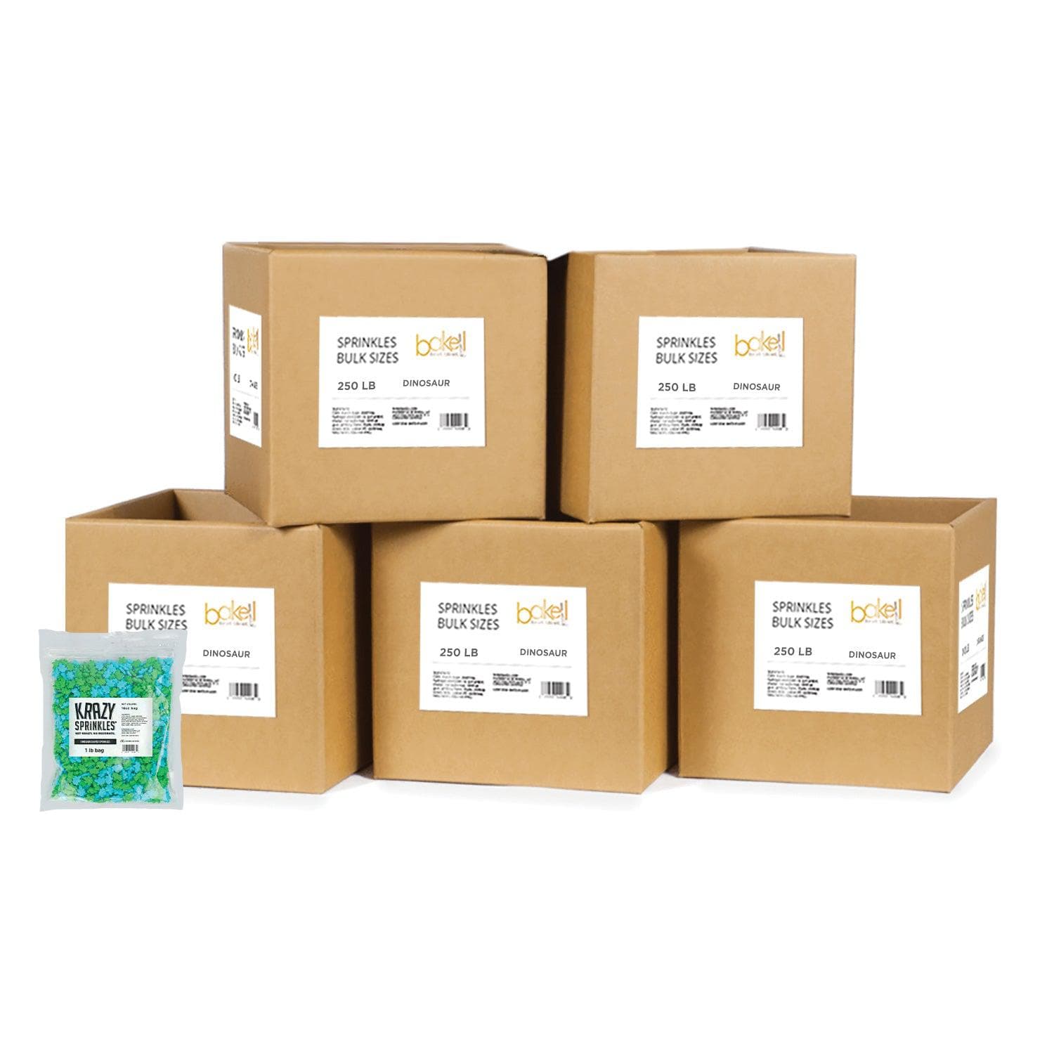 Dinosaur Shaped Sprinkles - Bulk Case (1000+ Pieces) | Fun Baking Decorations for Birthday Cakes, Cupcakes & Cookies