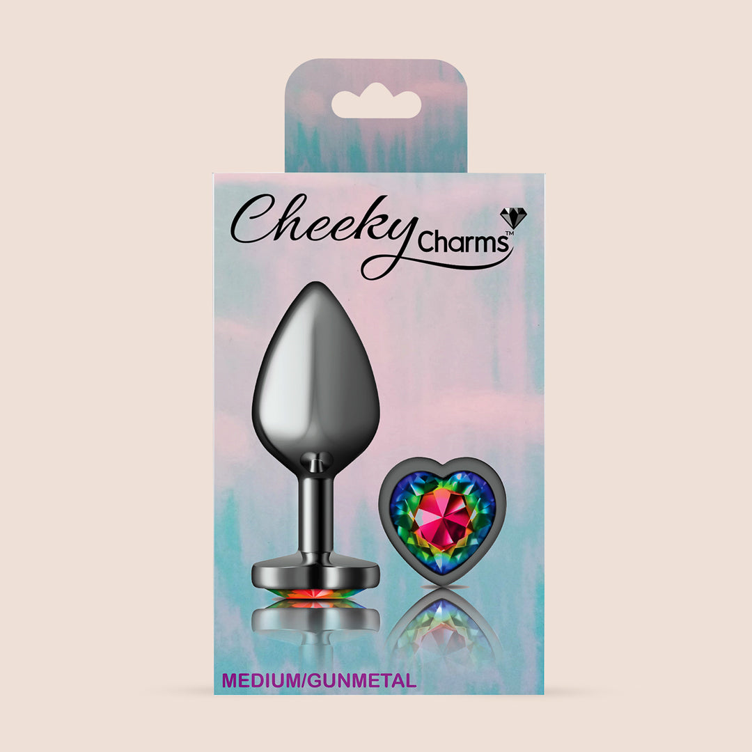 Cheeky Charms Gunmetal Heart Plug - Lightweight Metal Butt Jewelry for Women | Perfect for Body Piercing, Bikini Wear & Festival Outfits