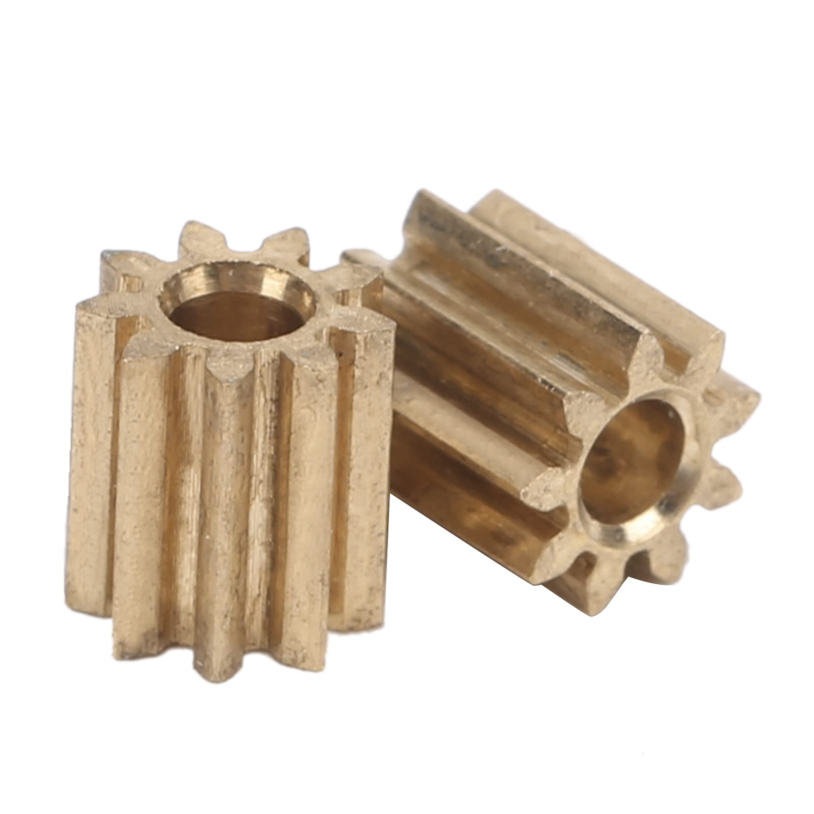 Ymiko 2pcs Brass Pinion Gear Motor Replacement - 0.4 Module 9 Teeth for Duplo Intelli Lok Module | Compatible with LEGO Technic, Robotics & DIY Engineering Projects
