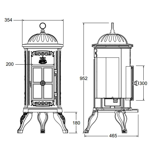 Westbo Carl EL Cast Iron Stove - Efficient & Stylish Fireplace for Cozy Home Heating & Ambiance