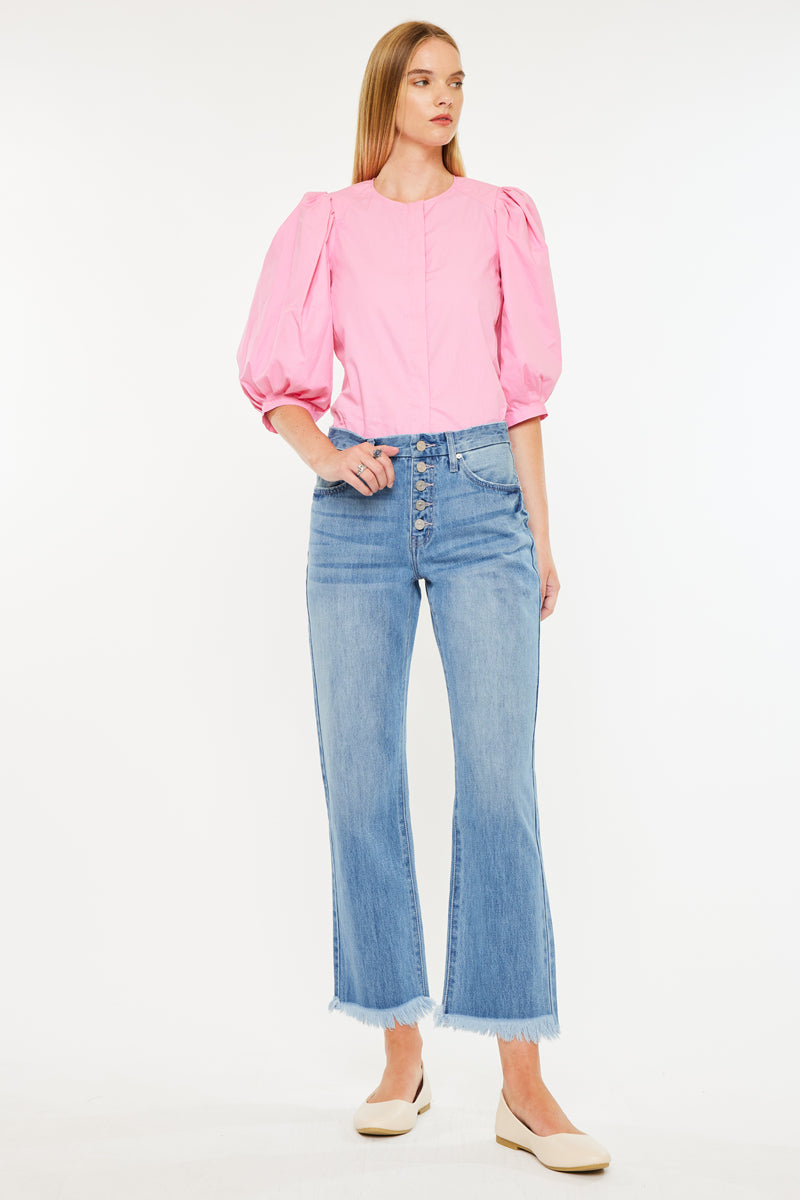 Taurus High Rise Straight Leg Jeans for Women - Stretchy Denim Pants, Comfortable & Flattering Fit - Perfect for Casual Wear, Office & Date Nights