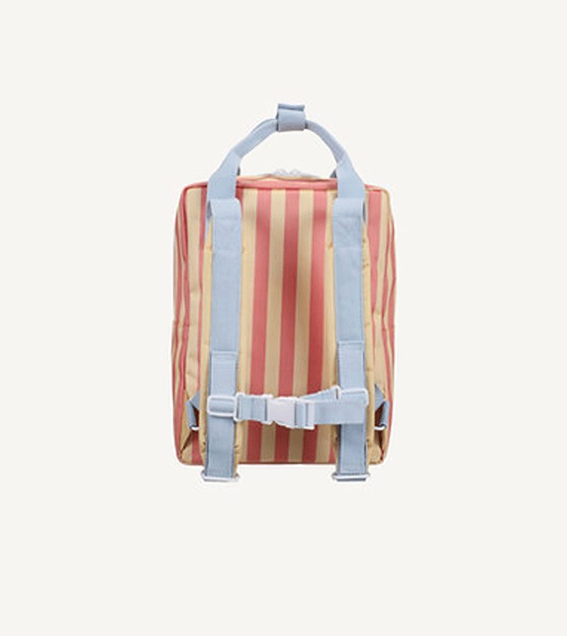 Sticky Lemon Coral Pink & Sandy Yellow Stripes Deep Sea Backpack - Waterproof Durable School & Travel Backpack for Beach, Hiking & Outdoor Adventures