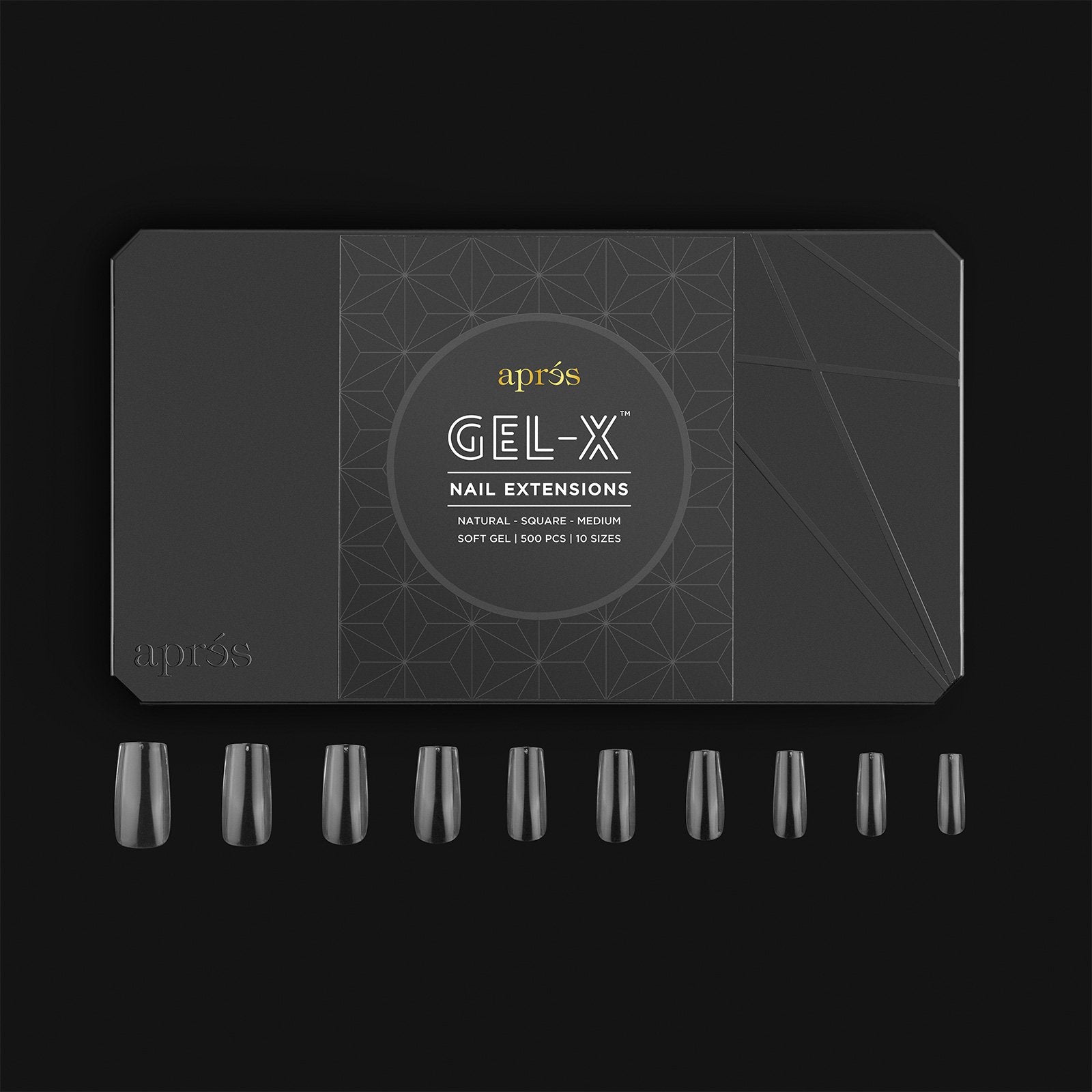 Apres Gel X Nail Extension System - Natural Square Medium 600 Tips 2.0 for Professional Salon & DIY Manicures at Home
