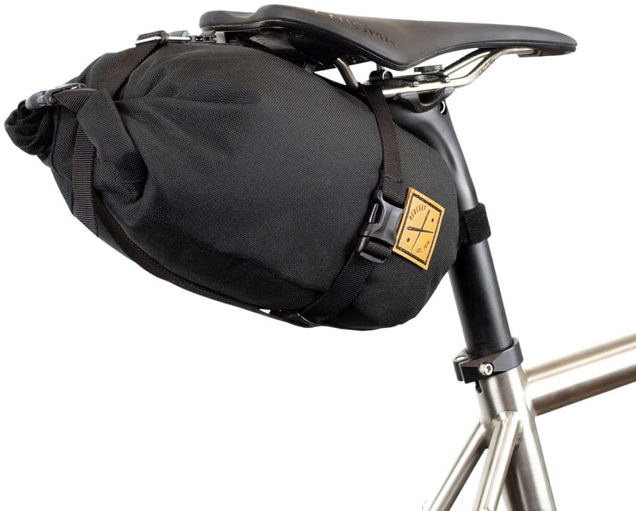 Restrap 4L Waterproof Bike Saddle Bag - Unisex Cycling Pack for Commuting & Bikepacking - Durable Black Bicycle Seat Bag for Road & Mountain Bikes