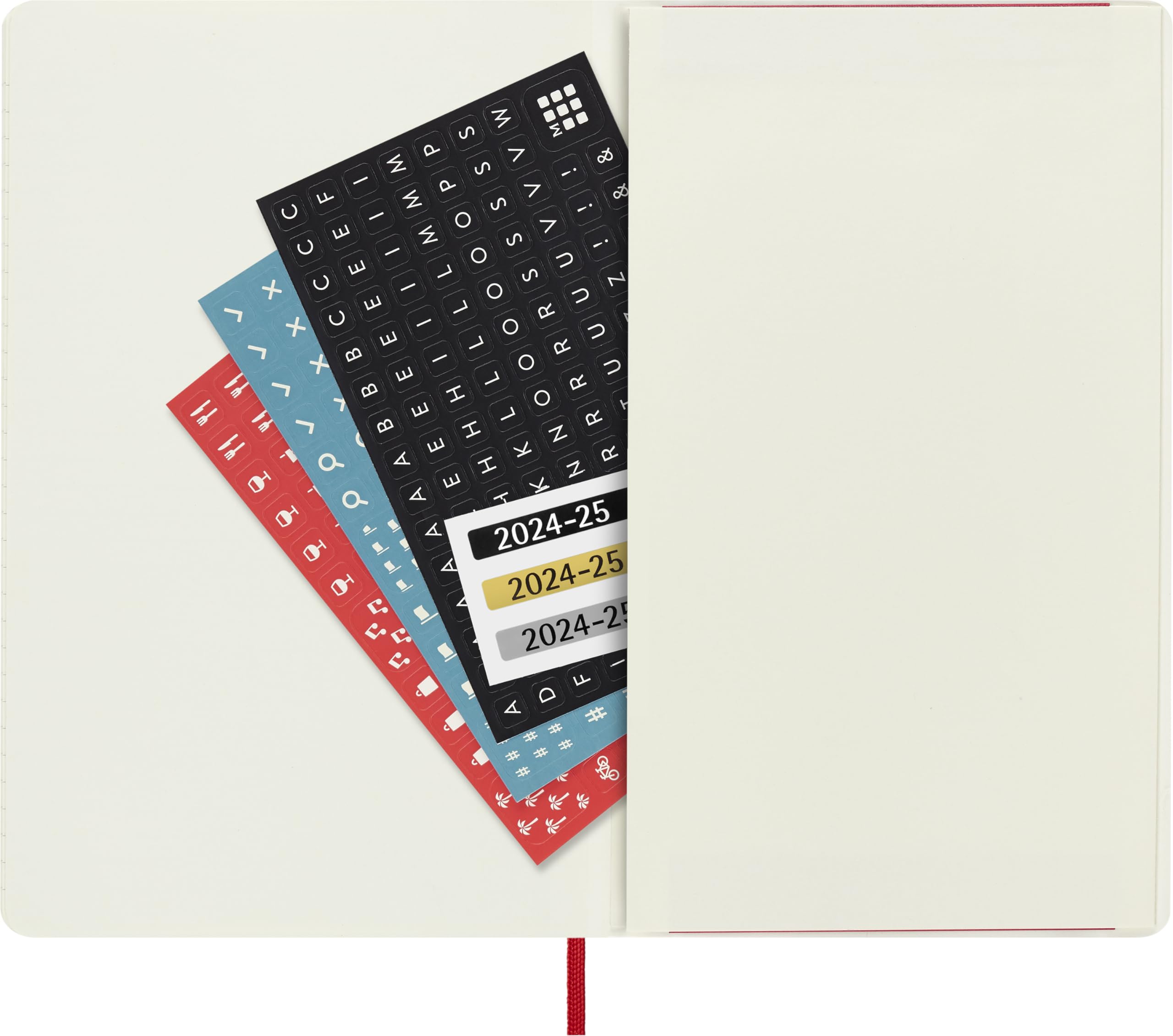 Moleskine 2024-2025 Weekly Planner - 18 Month Calendar with Notes Section, Soft Cover & Elastic Closure, Large 13x21cm Scarlet Red - Perfect for Work, School & Personal Organization
