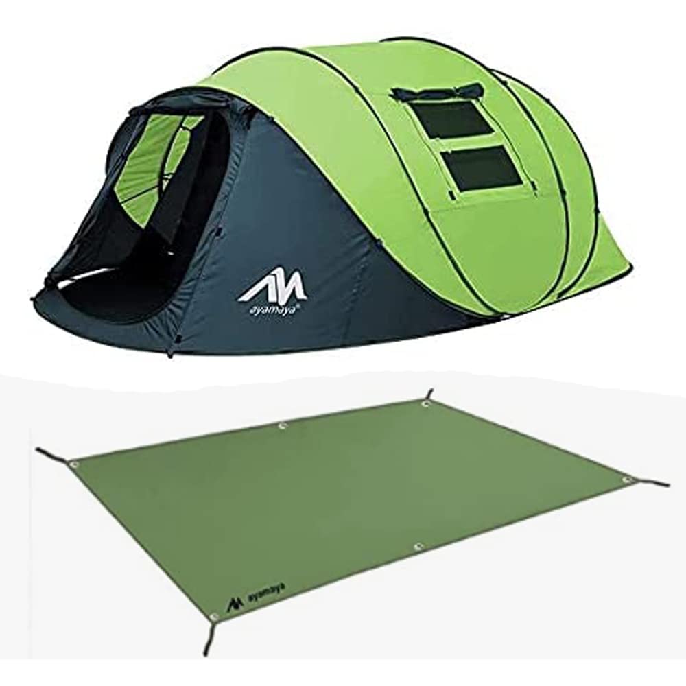 AYAMAYA 6-Person Pop Up Tent with Waterproof Footprint - Instant Setup Camping Tent for Family, Beach, Backpacking & Outdoor Adventures