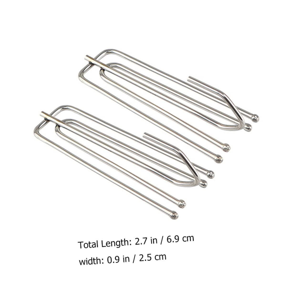 50pcs Stainless Steel Curtain Hooks - Cabilock 4-Claw Pinch Pleat Hangers for Drapes & Shower Curtains | Durable Slip-On Hooks for Pleated Tape Ends | Perfect for Living Room, Bedroom & Bathroom Window Treatments