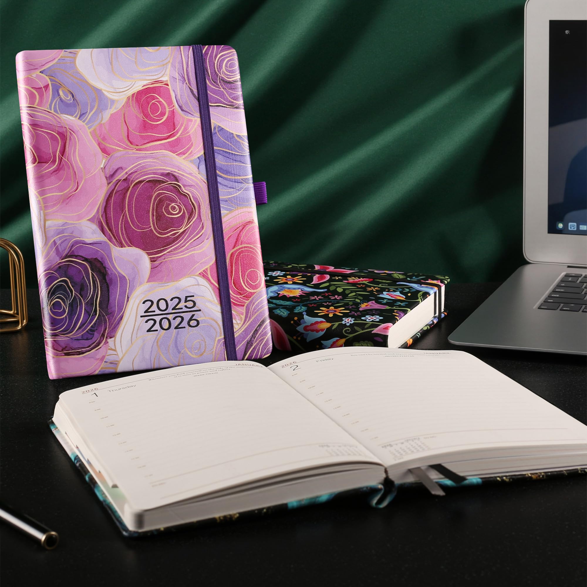 2025-2026 A5 Daily Planner - Academic Diary from August 2025 to July 2026 with Monthly View, Pen Set, Colorful Tabs & Inner Pocket (5.9