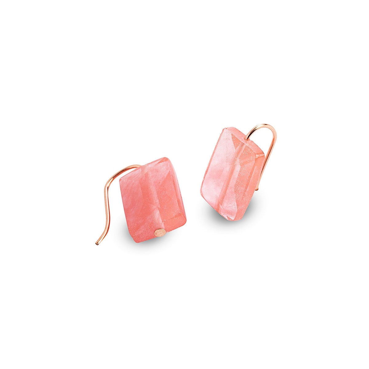 Natural Cherry Quartz Gemstone Stud Earrings for Women - Elegant Healing Crystal Jewelry for Daily Wear & Special Occasions