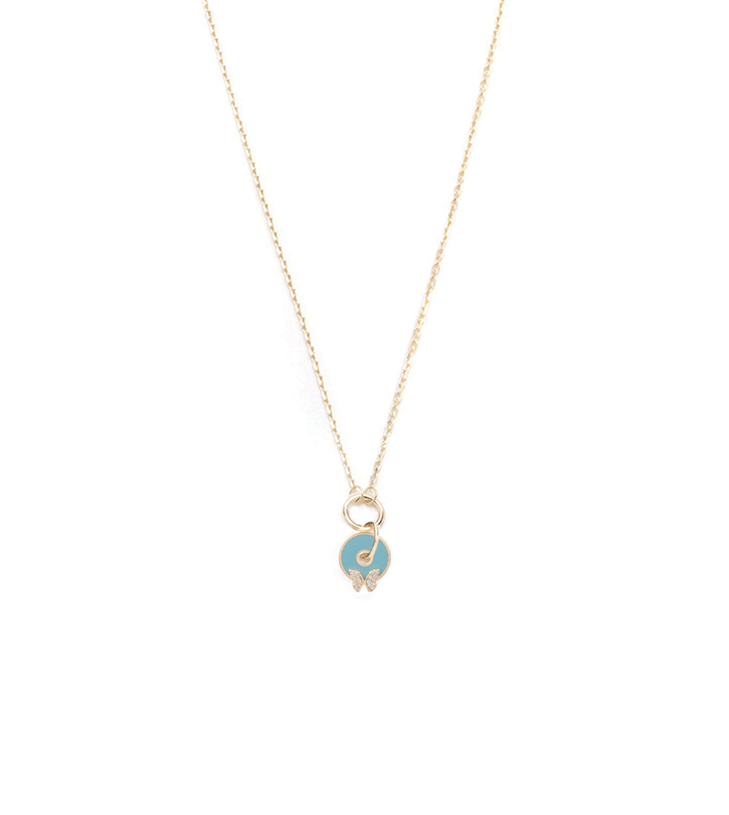 Butterfly Reverie Symbol Disk Drop Necklace - Elegant Bohemian Jewelry for Women, Perfect for Casual Wear, Date Nights & Special Occasions