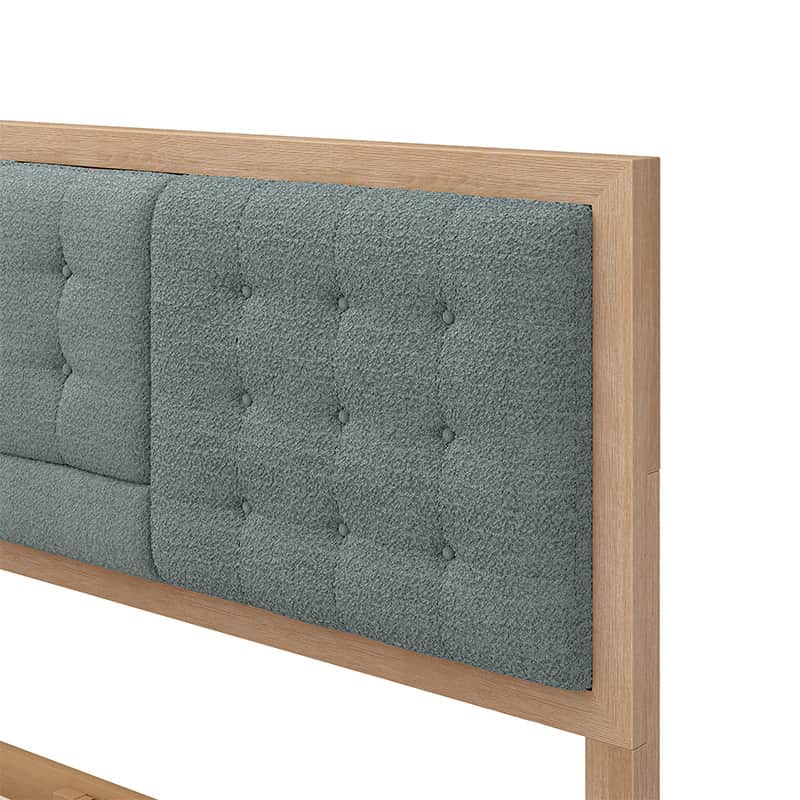 Sabina Upholstered Platform Bed with Adjustable Headboard - Solid Wood Frame Queen Size Bed - Perfect for Modern Bedroom, Guest Room & Master Suite