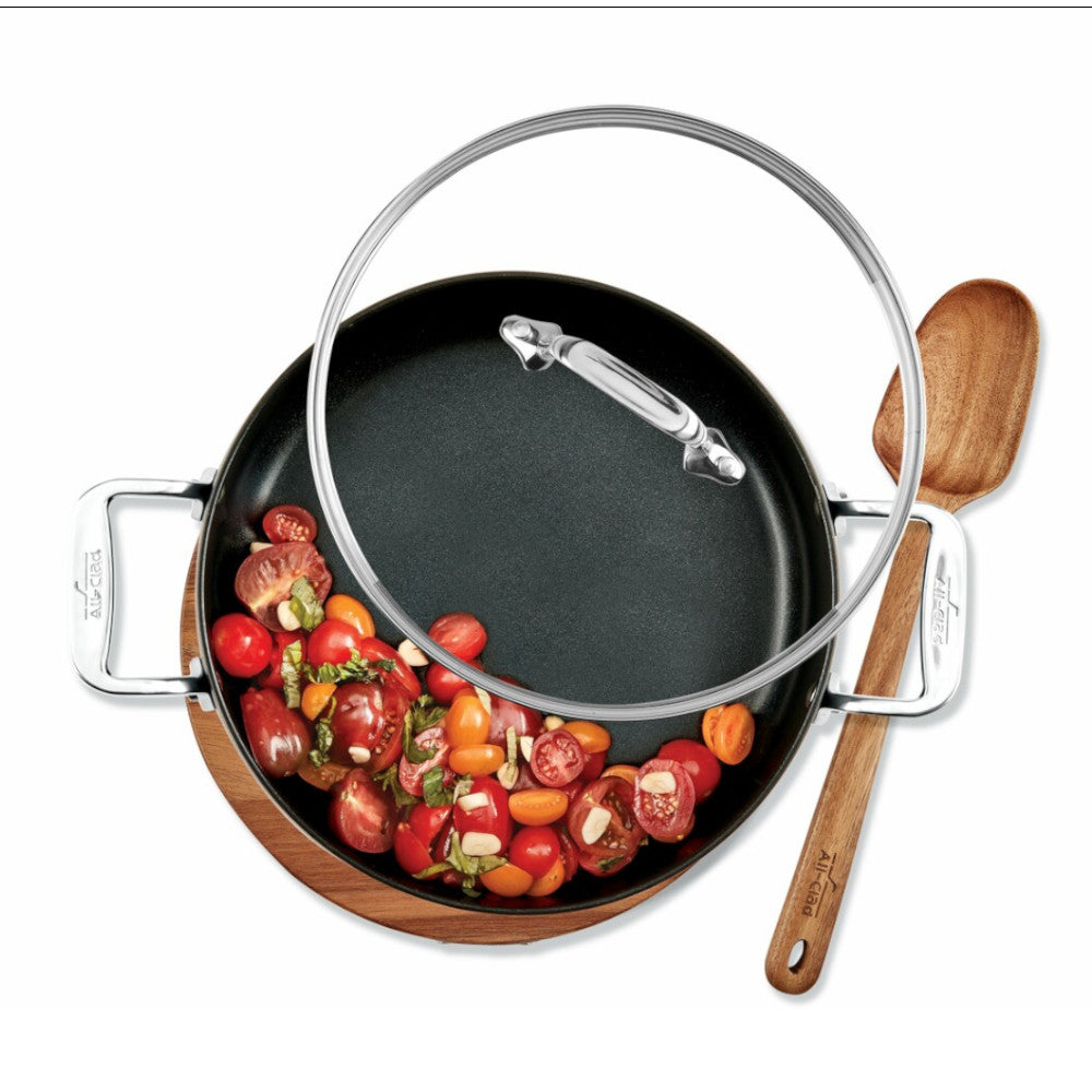 All-Clad E100S274 6-Quart HA1 Dutch Oven with Lid - Premium Stainless Steel Cookware for Braising, Stewing & Baking - Perfect for Soups, Casseroles & Bread Making