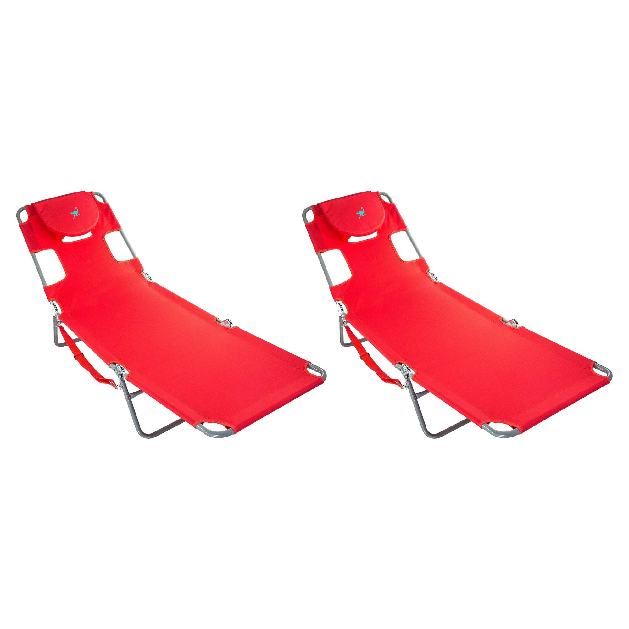 Premium Ostrich Chaise Lounge - Foldable & Portable Sun Lounger for Poolside, Beach, and Outdoor Relaxation (2 Pack) - Perfect for Backyard, Patio, and Vacation Use
