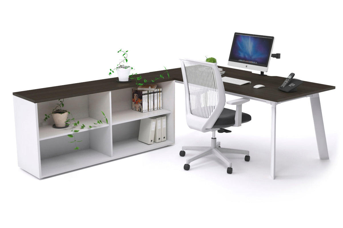 Switch Executive Office Desk with Uniform Spine & White Frame - 1600L x 800W with Cable Management Scallop - Perfect for Modern Workspaces, Home Offices & Conference Rooms